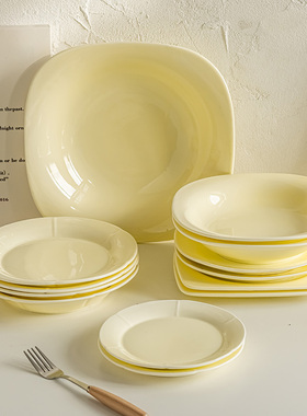 浅白doo 棠梨系列各种盘子高颜值陶瓷牛排盘ins奶油风点心盘 微瑕