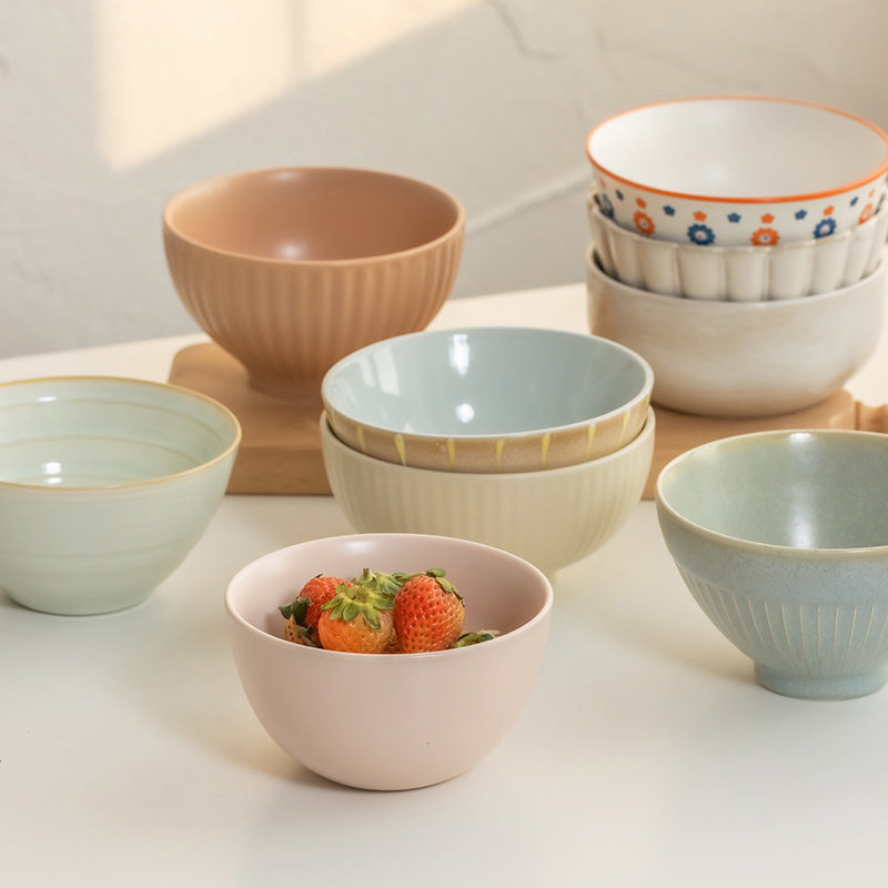 ins米饭碗大合集家用陶瓷酸奶碗