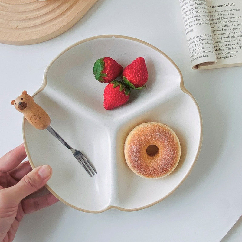 陶瓷分隔盘子家用分菜盘早餐盘