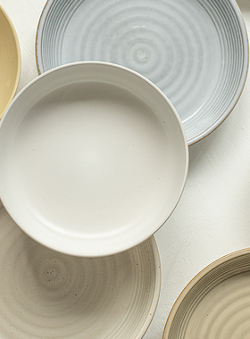 家用盘子大碗汤盘餐具陶瓷碗好看深盘高级感菜盘沙拉盘大盘餐盘