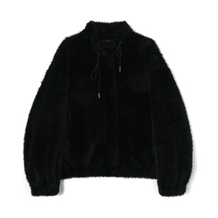 52317 原生态天然皮毛一体外套 短款 立领拉链款