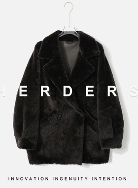 【芊芊粉丝专享】 翻领中长款皮毛一体外套 52231