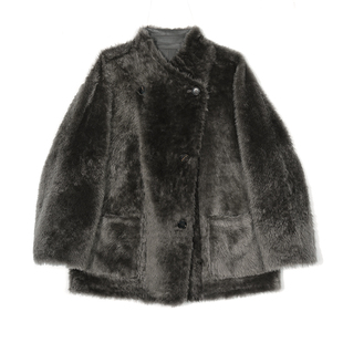 皮毛一体外套 立领纽扣款 拉贡短款 52306 邢康莉甄选