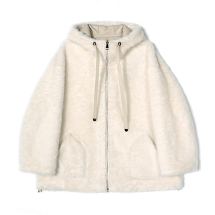 连帽羊皮毛一体外套 短款 ‘高奢拉菲系列’ 52290 邢康莉甄选