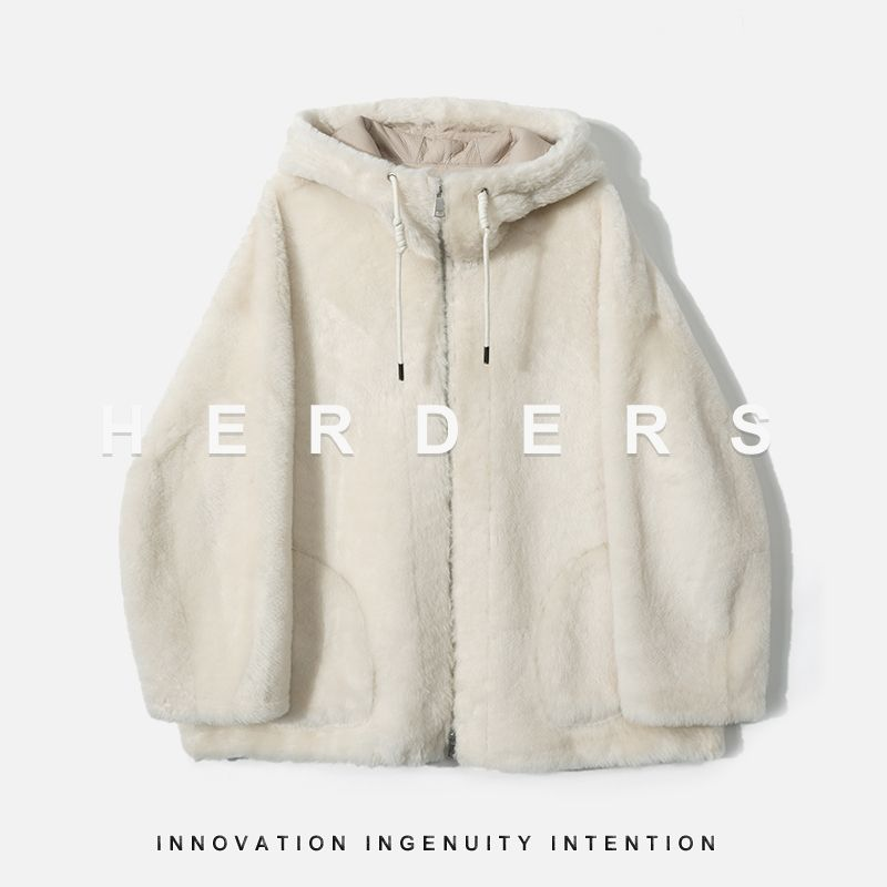 【妮妮推荐】绵羊皮连帽皮毛一体外套 52270