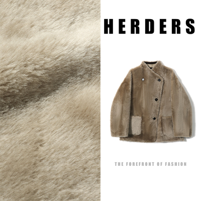 【晶晶姐妹专属】  短款立领纽扣款皮毛一体外套 40891