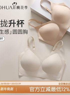 桃花季无痕聚拢内衣女小胸聚拢上托收副乳防下垂无钢圈光面文胸罩