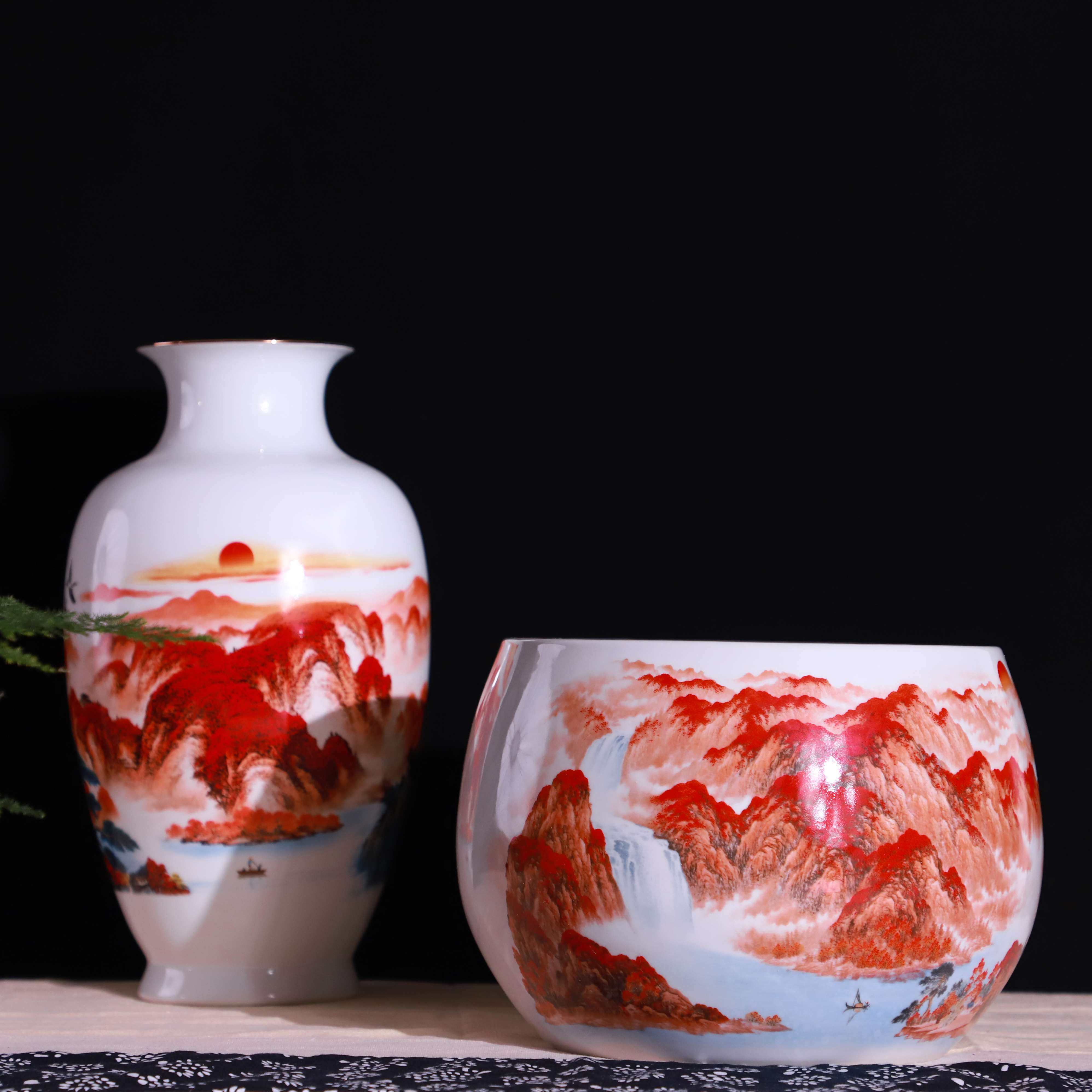 鸿运当头聚宝盆聚宝瓶当代美术巨匠韩进大师手工创作节日礼品收藏