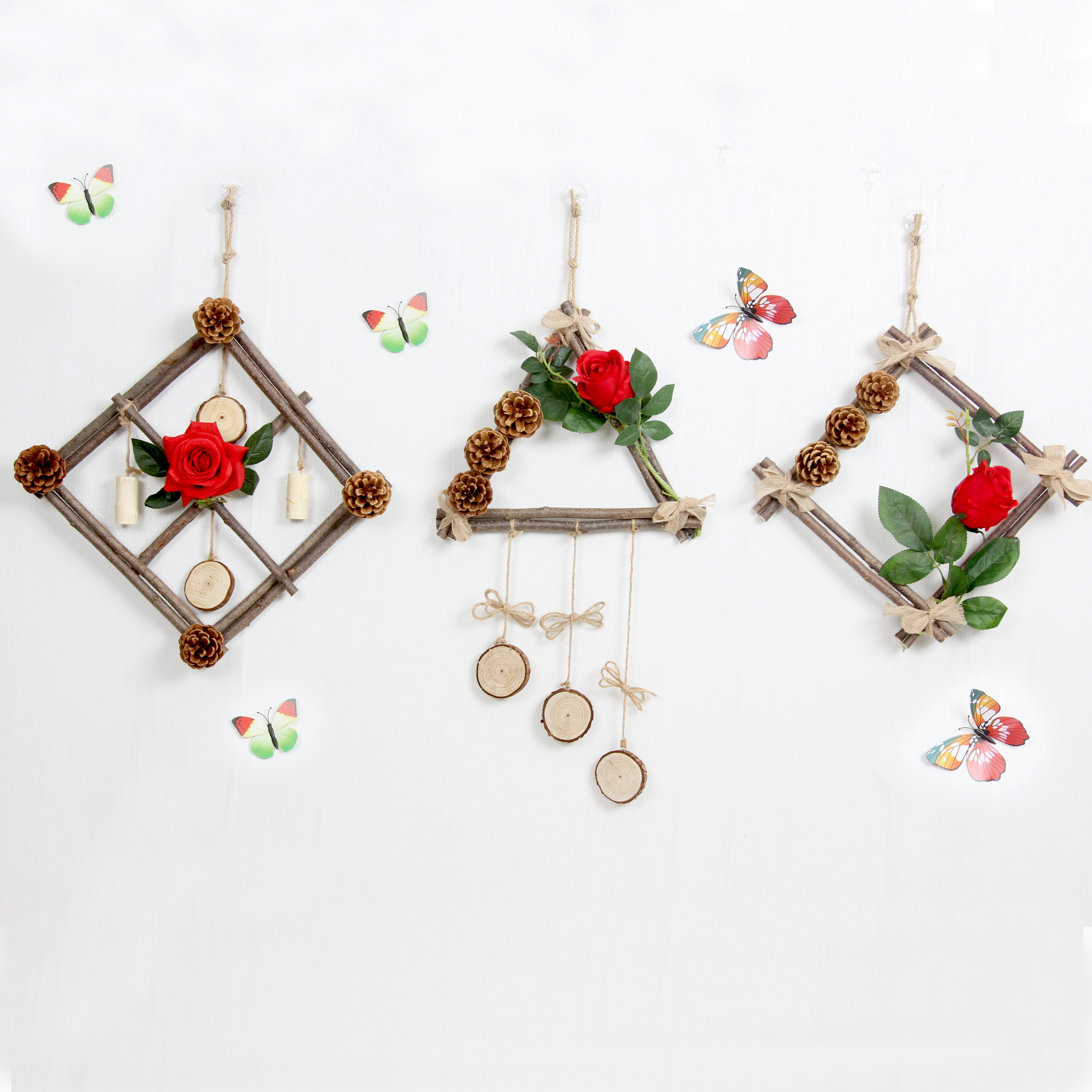 干树枝干花房屋墙壁装饰挂件摆件幼儿园手工办公室装饰环创森系