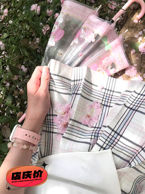 浅格彩虹色春夏正版原创校供感jk格裙学生A字裙半身裙百褶裙