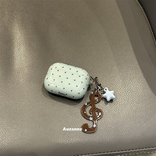 小众绿棕色波点耳机壳保护套
