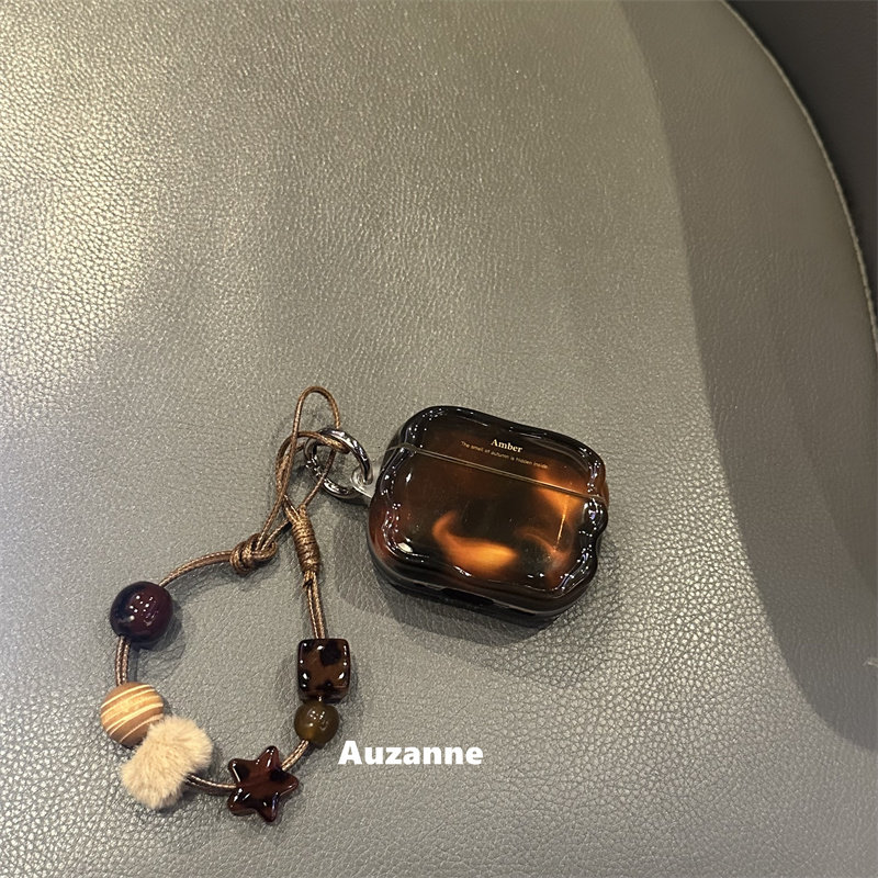 复古半透琥珀纹适用于airpodspro1代2代3代4代蓝牙耳机