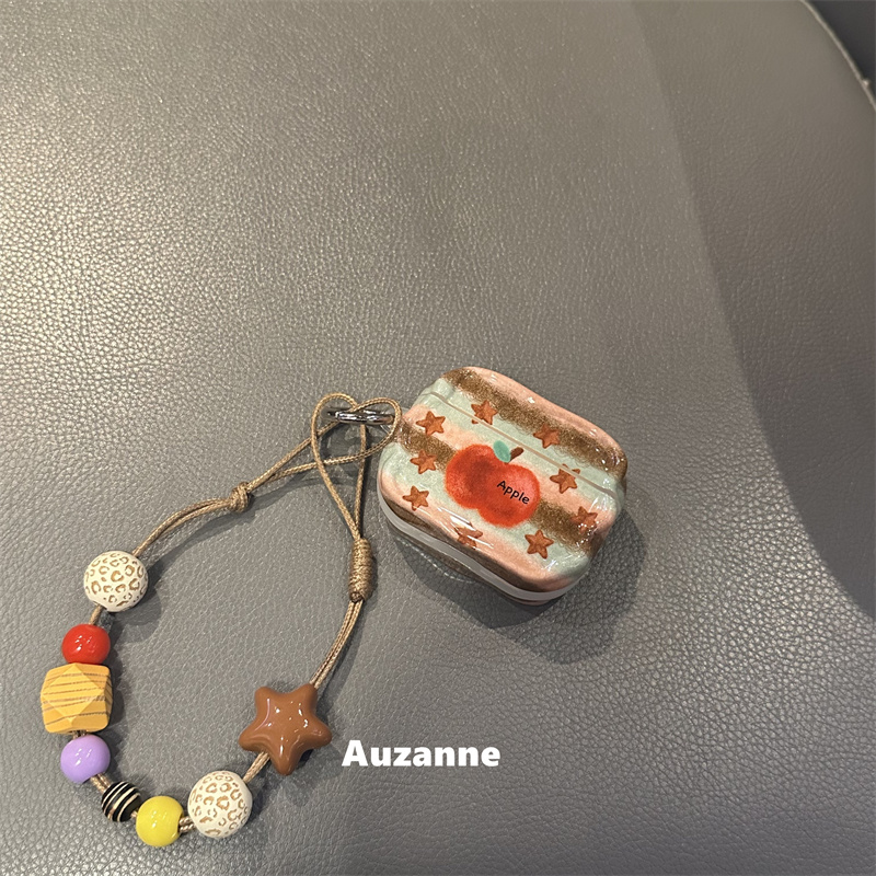 秋冬星星条纹苹果耳机壳保护套