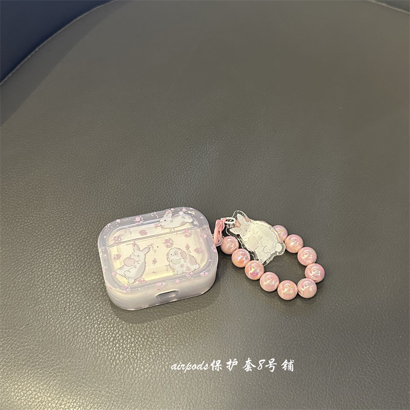早春粉色小碎花兔子适用苹果无线蓝牙airpods pro1代2代3代耳机保护套,3C数码配件,耳机保护套,淘宝优惠券,粉丝福利购,淘宝优惠卷