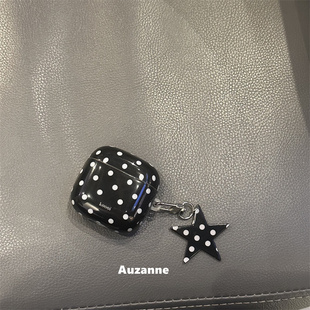 小众黑色波点适用于freebuds7i保护套SE2SE3耳机壳 FreeClip