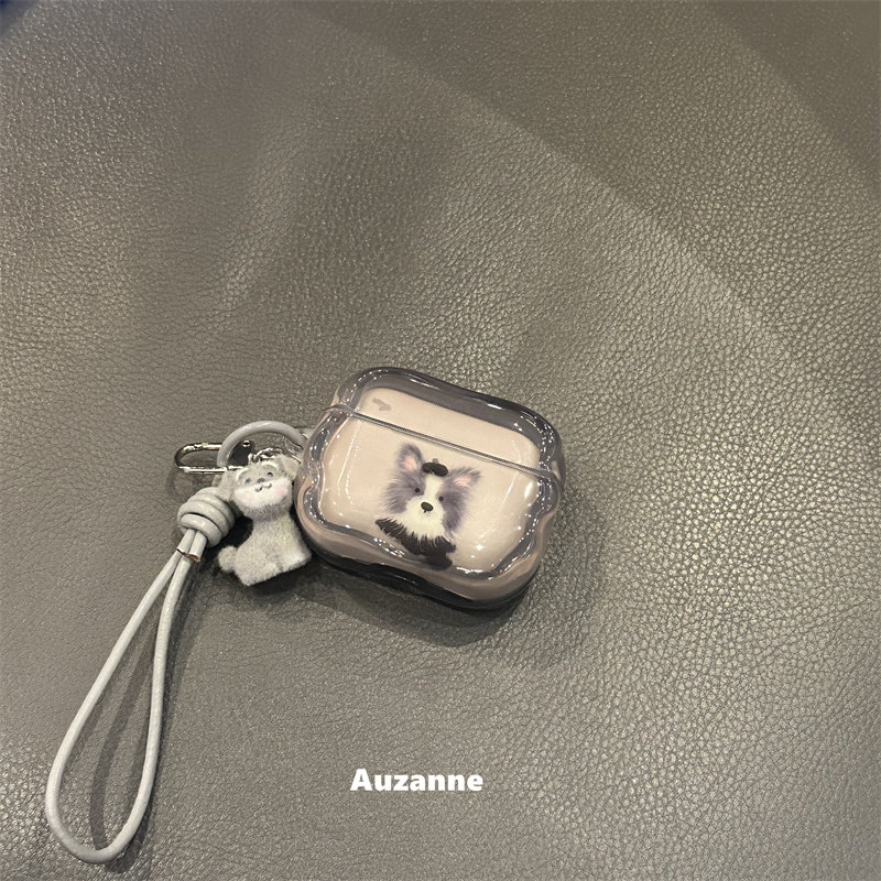 半透可爱灰色小狗适用于airpodspro3代蓝牙保护套2代苹果4代耳机壳,3C数码配件,耳机保护套,淘宝优惠券,粉丝福利购,淘宝优惠卷