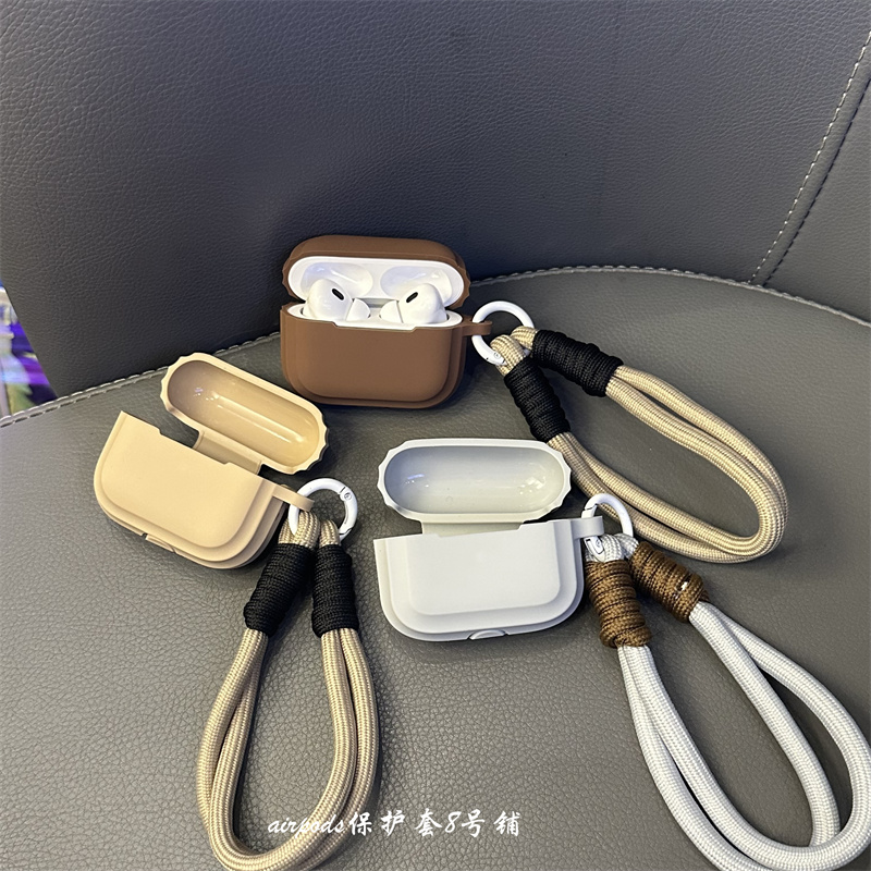 简约秋冬挂绳纯色耳机壳