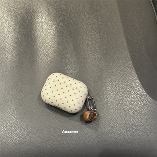 小众波点咖啡豆杯子挂坠适用于airpodspro1代2代3代蓝牙保护套4代耳机壳