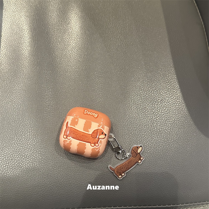 小众可爱深色腊肠狗耳机壳