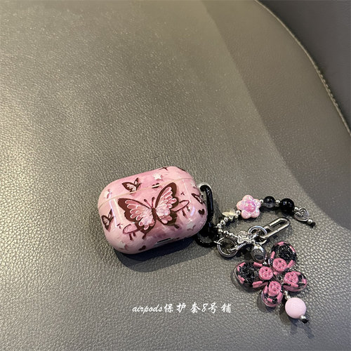 ins复古油墨蝴蝶耳机壳