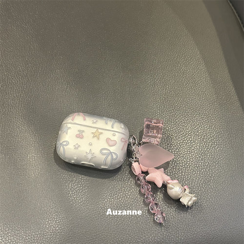 小众磨砂蝴蝶结爱心耳机壳
