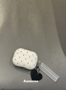 小众黑色波点适用于airpodspro1代2代3代4代蓝牙耳机壳保护套