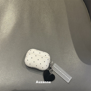 小众黑色波点适用于airpodspro1代2代3代4代蓝牙耳机壳保护套