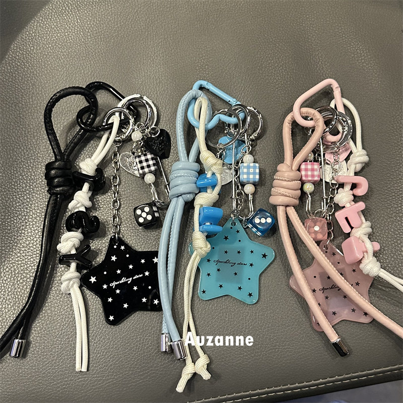 潮酷英文骰子星星包包挂链车钥匙书包挂坠耳机壳挂饰品,服饰配件/皮带/帽子/围巾,钥匙扣,淘宝优惠券,粉丝福利购,淘宝优惠卷