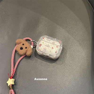 半透波点小狗耳机壳保护套