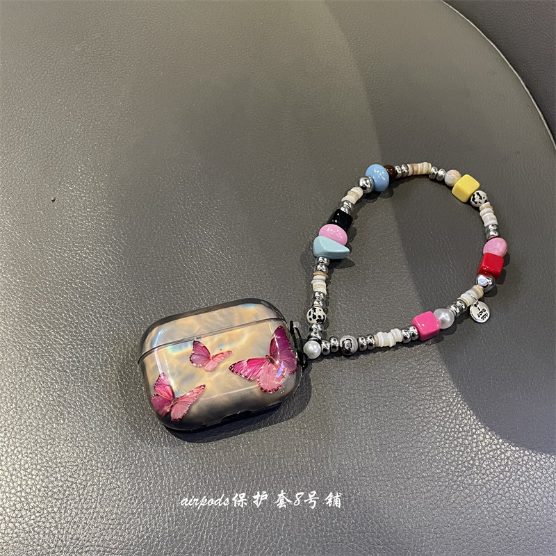 早春水波纹蝴蝶适用于苹果airpods pro1代2代3代4代蓝牙耳机壳保护套,3C数码配件,耳机保护套,淘宝优惠券,粉丝福利购,淘宝优惠卷