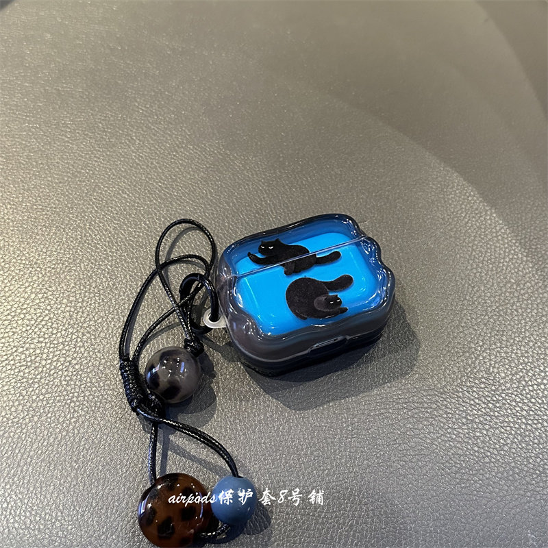 可爱卡通黑色猫适用于苹果airpods pro1代2代3代4代蓝牙耳机壳保护套,3C数码配件,耳机保护套,淘宝优惠券,粉丝福利购,淘宝优惠卷