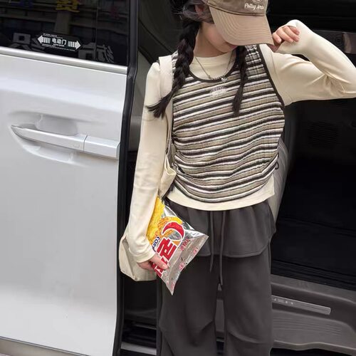 2026秋款女大童韩版条纹两件套
