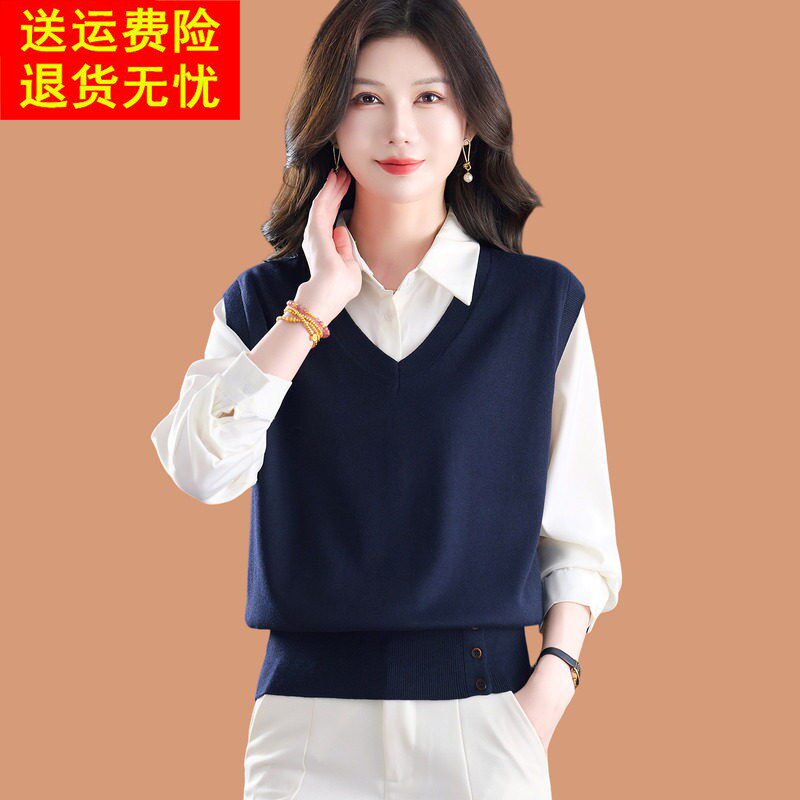 羊毛针织马甲背心女短款宽松收腰配裙子内搭可外穿打底衫无袖上衣