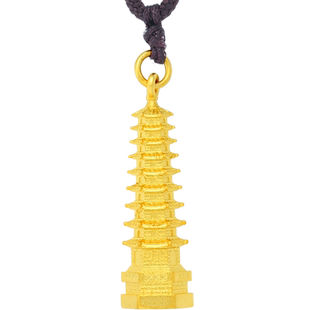 文昌塔九层宝塔书房男女学生状元考生挂饰黄金项链足金999