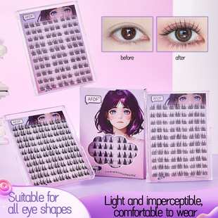 Self-adhesive false eyelashes外贸跨境DIY睫毛免胶全英文假睫毛