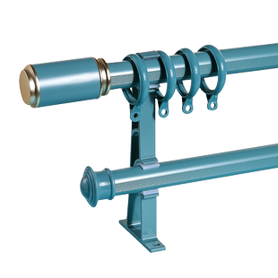 窗帘杆轨道配件滑轮滑道架侧装双杆双轨道导轨挂钩式顶装静音拉杆