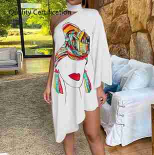 Ladies Dress Irregular Ruffle