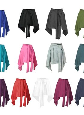 Solid color strap short yoga skirt女式休闲纯色绑带短款瑜伽裙