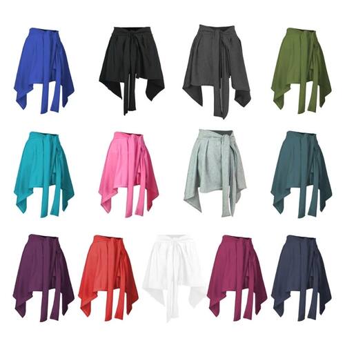 Solid color strap short yoga skirt女式休闲纯色绑带短款瑜伽裙