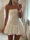 Solid color contrasting floral bud short skirt纯色撞色花苞裙