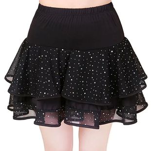dot dance skirt Bright women polka for 女亮面波点半身裙 face