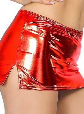 Solid color slit tight short skirt for women纯色开叉紧身短裙