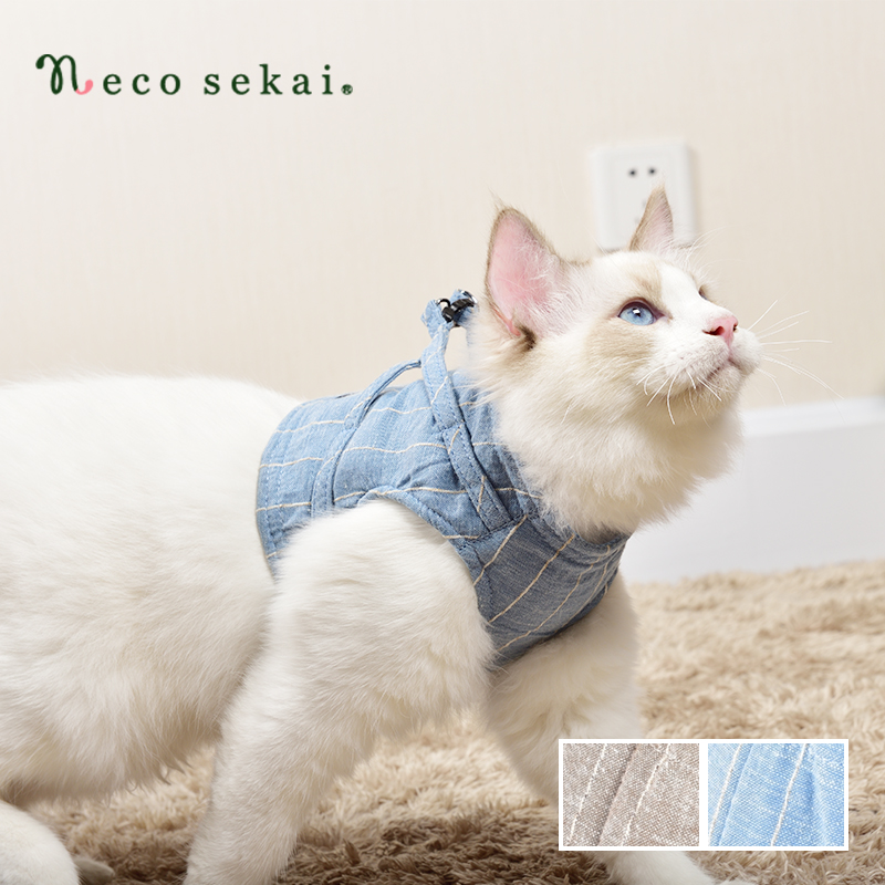 猫咪外出牵引绳胸背宠物衣服遛猫