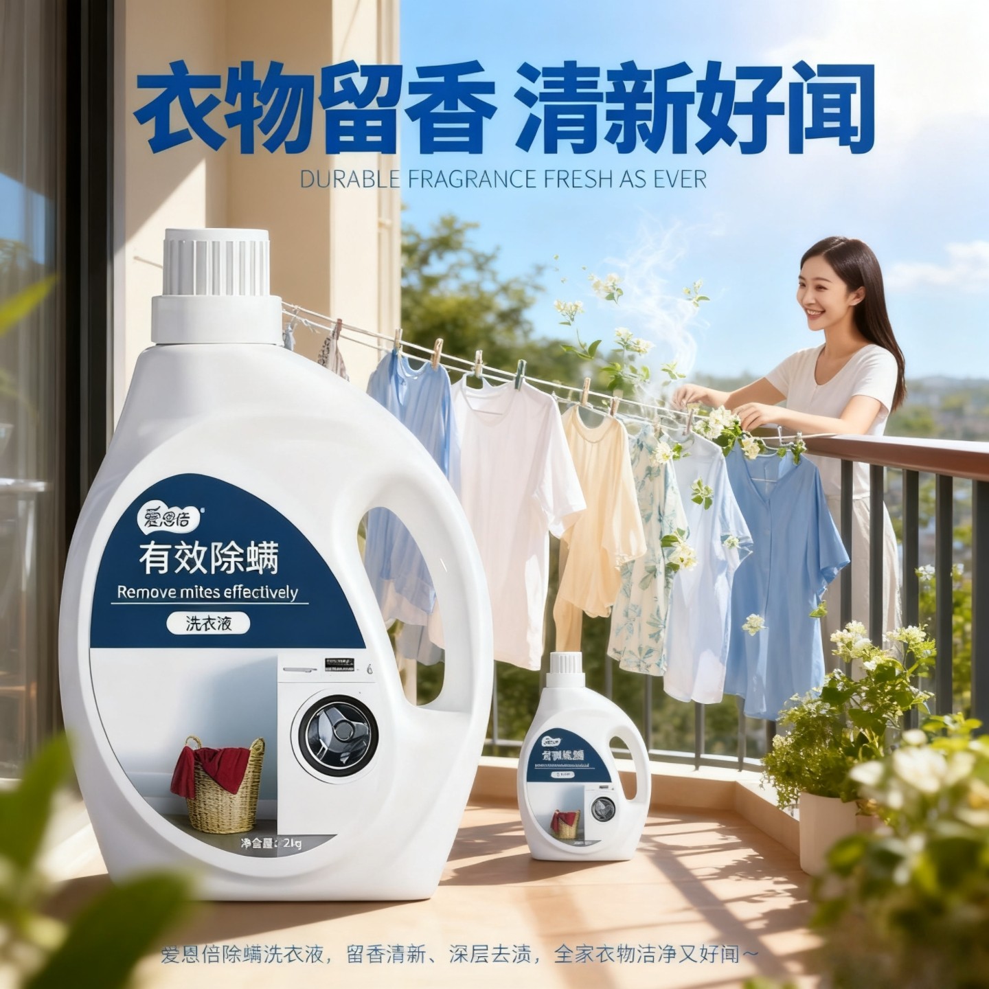 爱恩倍洗衣液深层去污持久留香