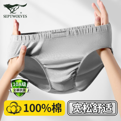 七匹狼纯棉透气三角内裤男款大码