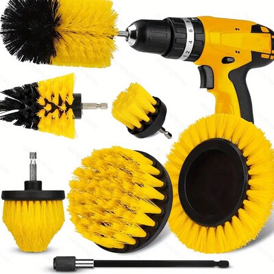 Car cleaning brush 20-ece set slit scrubbing tool yellow