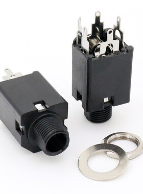 6.35MMPJ耳机插座调音台麦克风C话筒母座三脚五脚立式6.35音频母