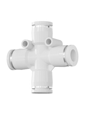 气管快速接头PZA十字四通PK五通白色6 8 H10 12mm气动快插配件大
