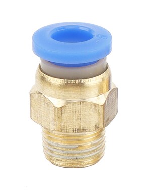 PC蓝色螺纹气管接头直通PC4-M5PC6PC8-02PC12R-3/4对接气动接头