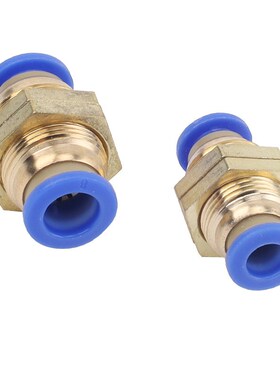 气动蓝色螺纹快速接头PM隔板直通快插y气管接头PM4/6/8/10/12/16m